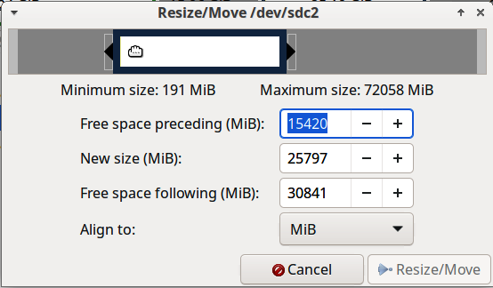 Moving a partition