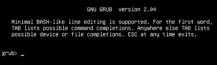 The GRUB command line
