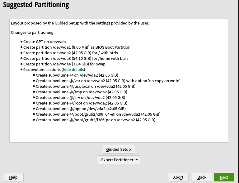 Custom partitioning, using current proposal