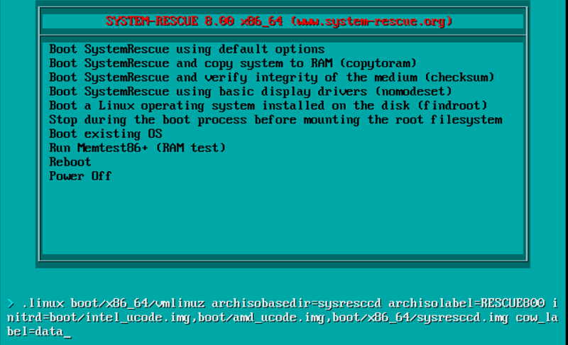 Appending boot options.