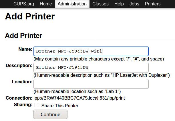 Use the printer name to identify your printers.