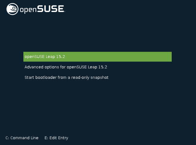 openSUSE GRUB boot screen
