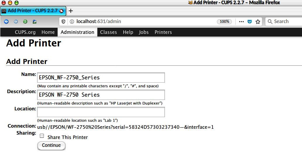 Configuring the Name, Description, and Location.