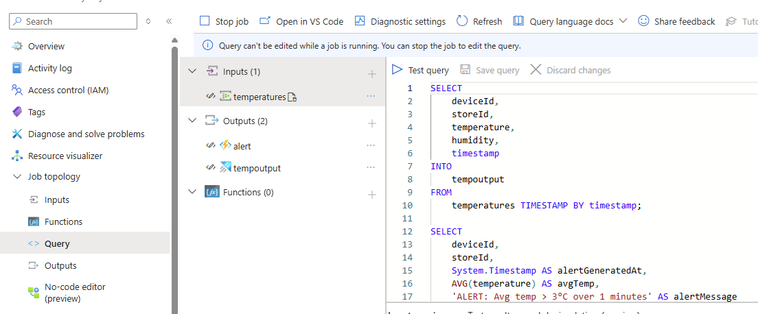 Figure 7.15 – Stream Analytics Job
