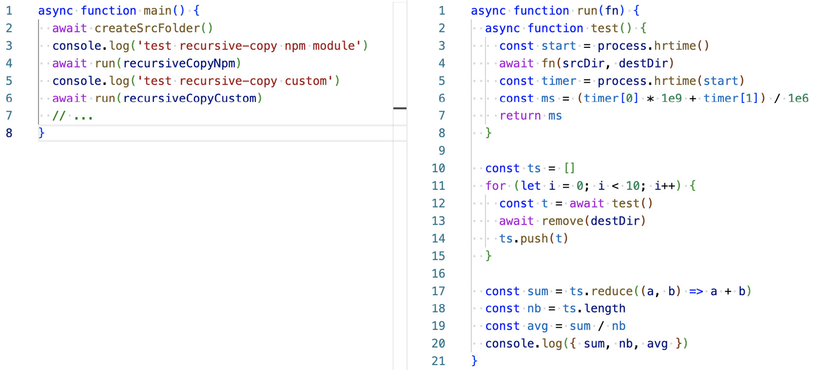 Figure 4.5: Benchmarking in the Next.js repository