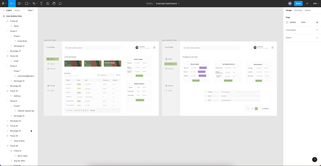   Overall design in Figma