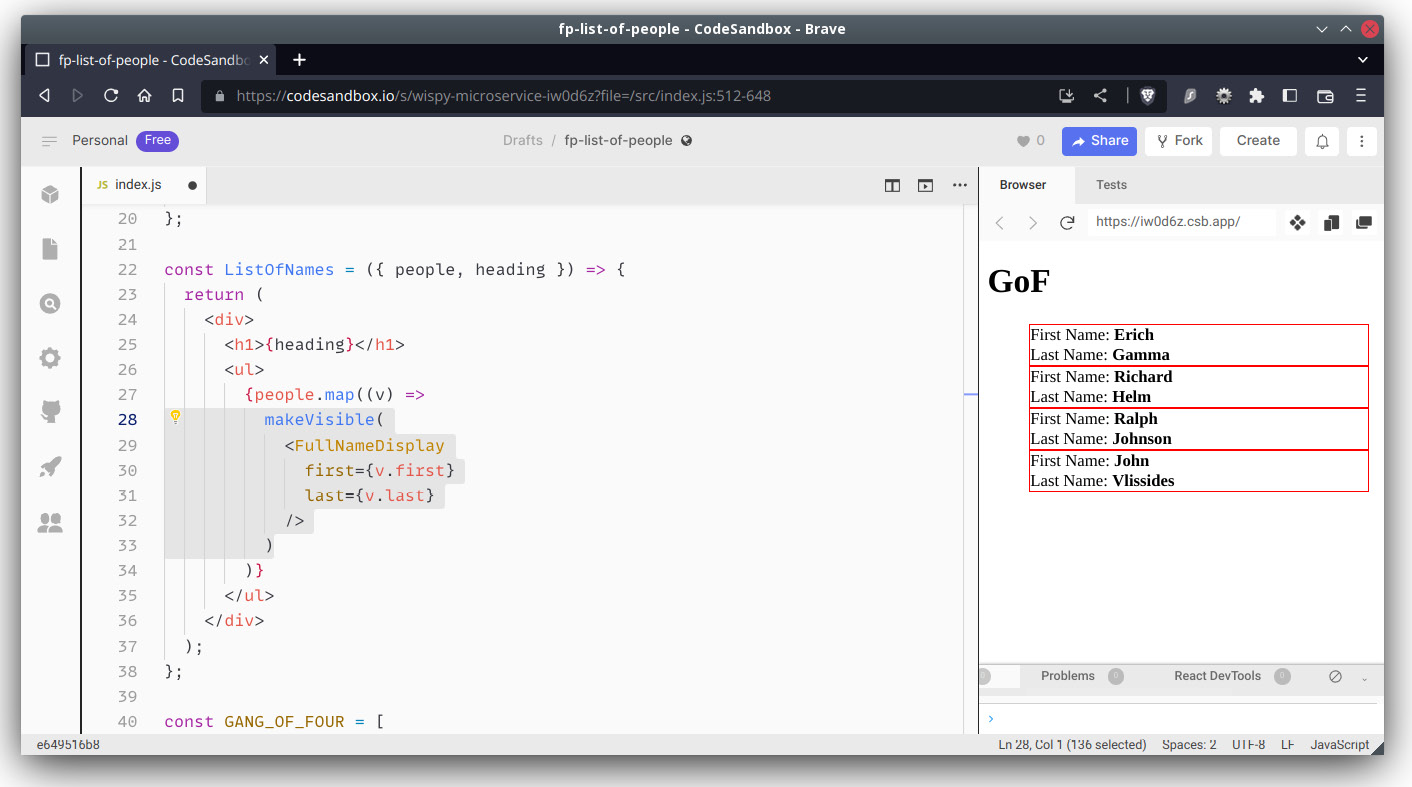Figure 11.2 – The decorated ListOfNames component is still nothing much to look at, but now it shows an added border
