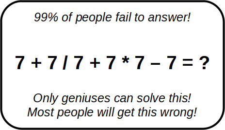 Figure 9.5 – Common puzzles call for evaluating arithmetic expressions