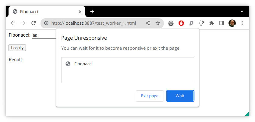 Figure 5.7 – A long-running process eventually blocks the browser