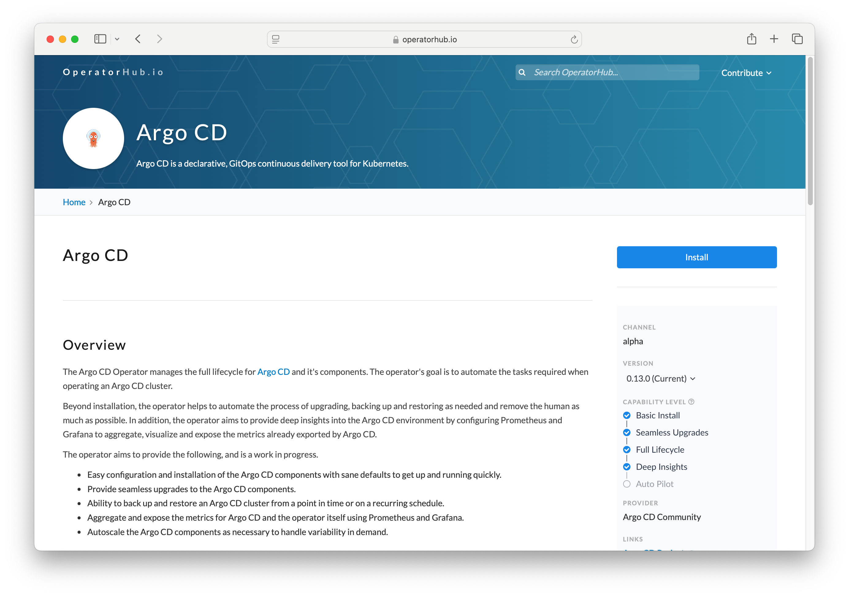 operatorhub argocd operator