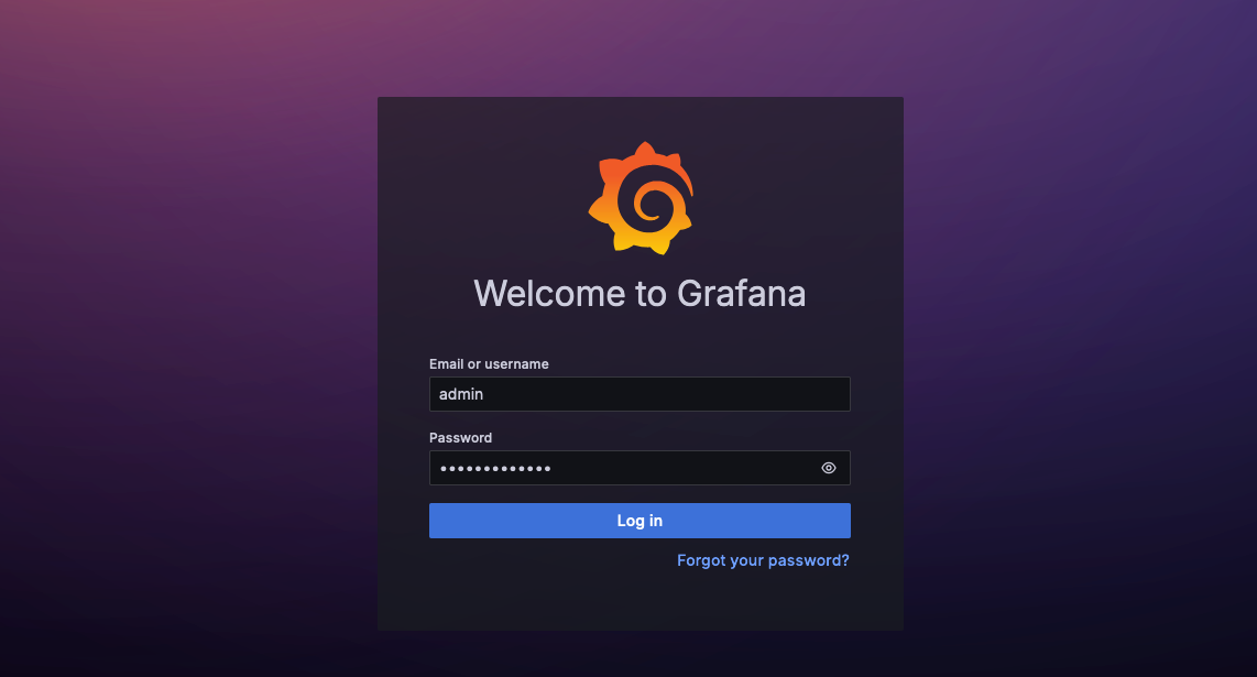 Figure 2.5 – Grafana UI login page