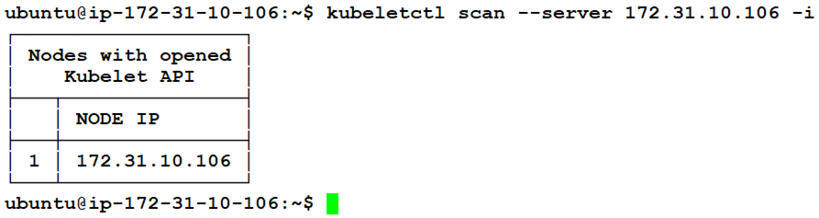 Figure 6.2 – Scanning a misconfigured kubelet