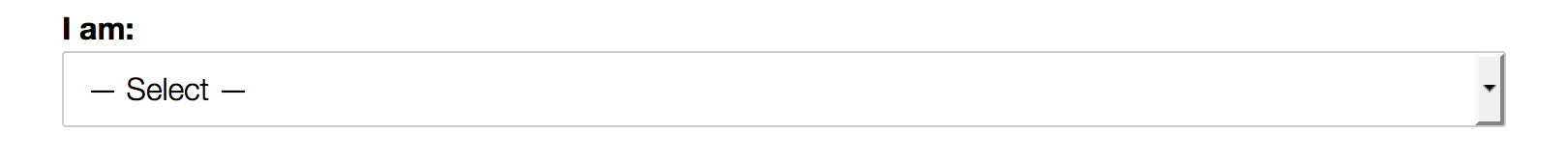 An optional select element styled with the :optional pseudo-class rendered in Firefox 86