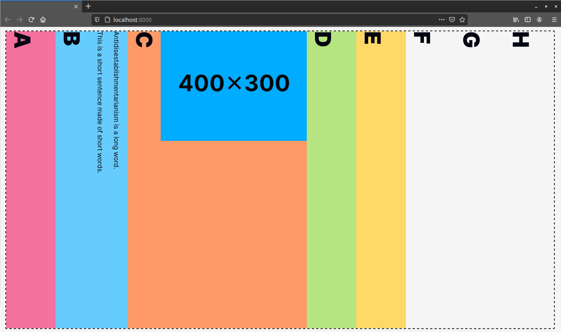 Flex items running horizontally but text running vertically