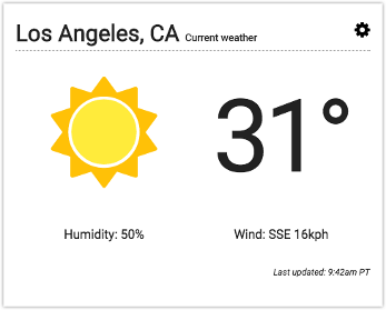 An example weather widget