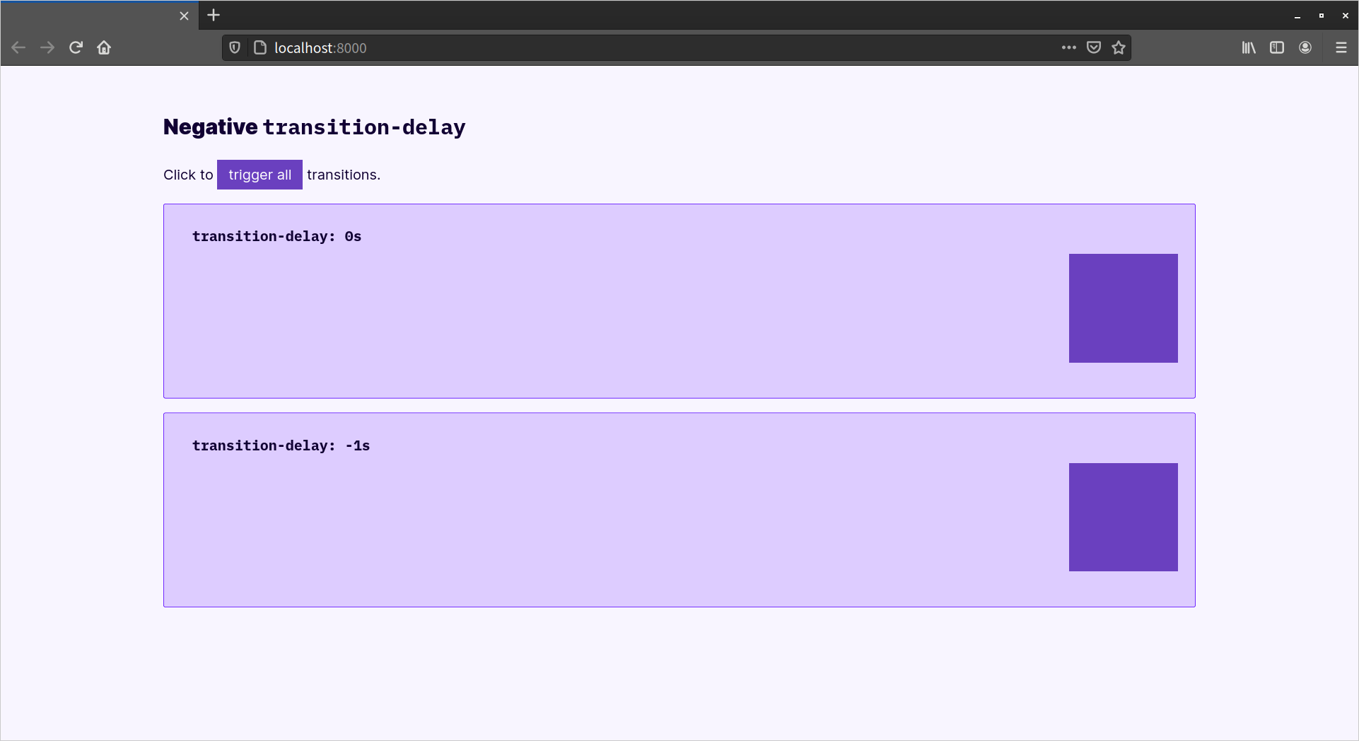 The effect of a negative transition delay