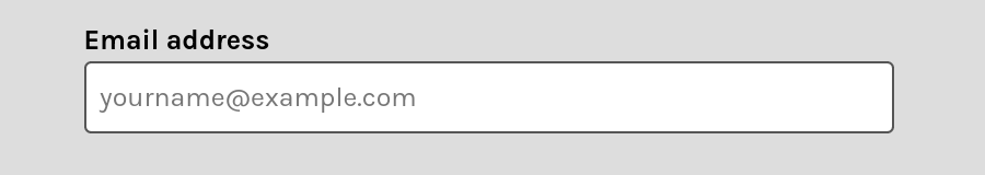 An email form control with a placeholder attribute