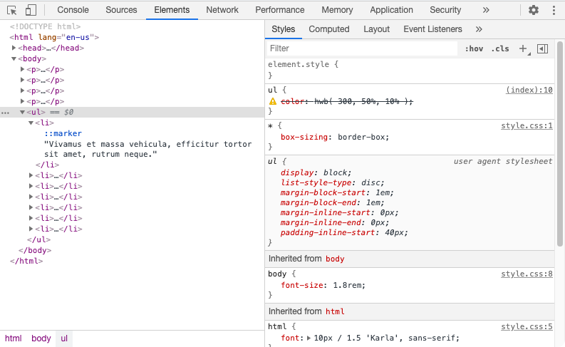 Spotting an unsupported CSS property value using Chrome 89