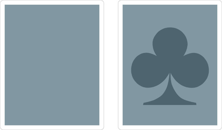 Two cards prior to flipping