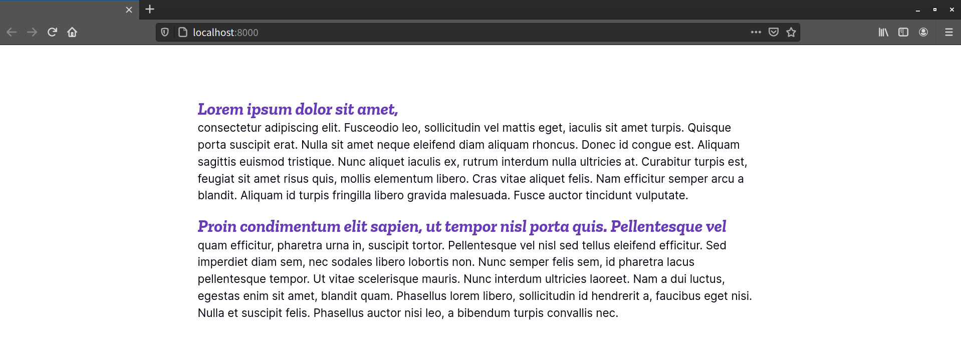 Forcing the end of a line with a br element