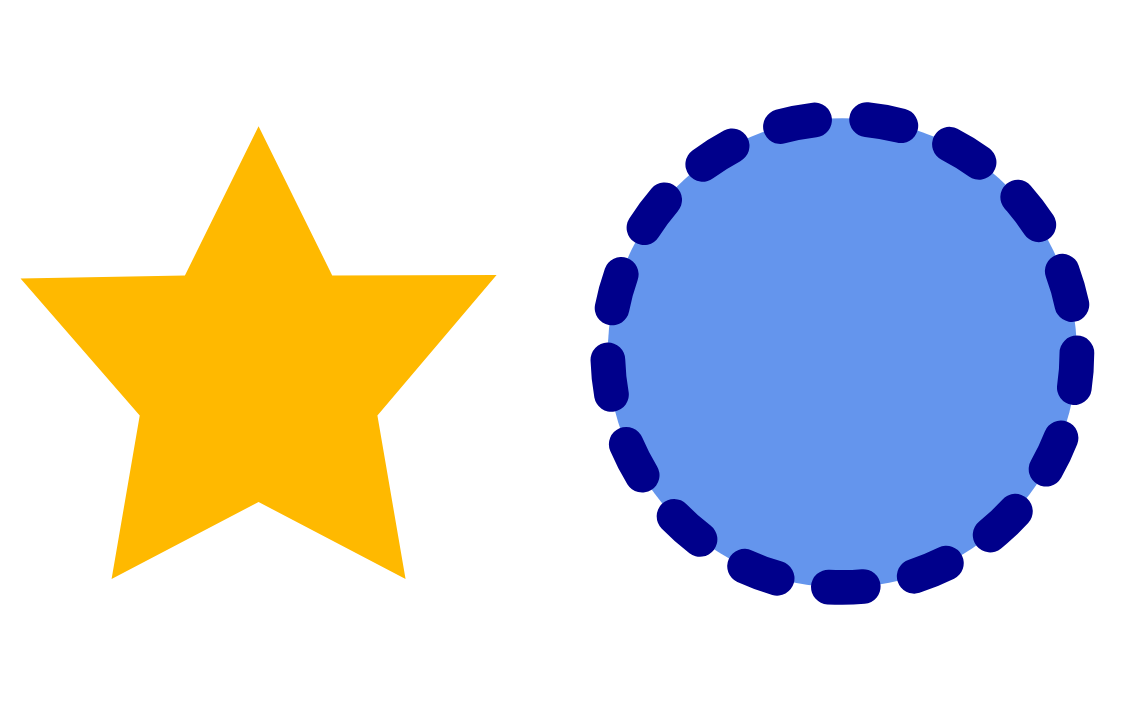 Our star and circle with color and outline