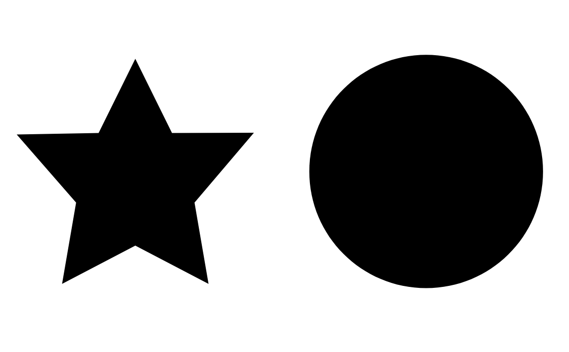 A simple star and circle SVG image
