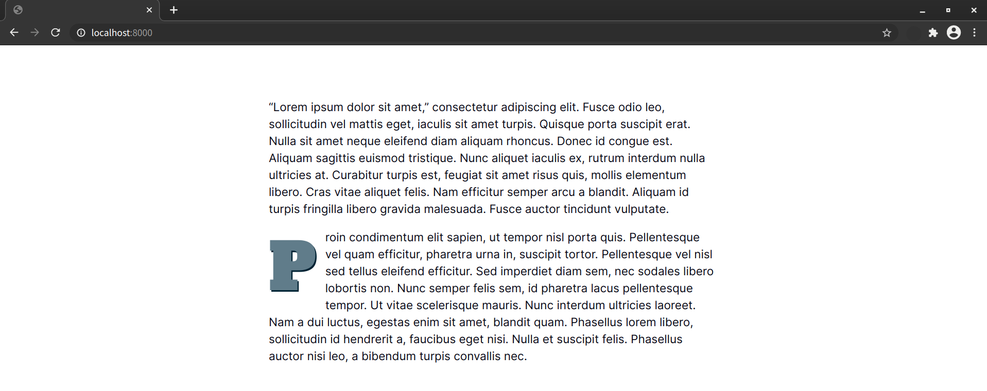 Chrome ignores the opening quotation mark and first letter when using the q element