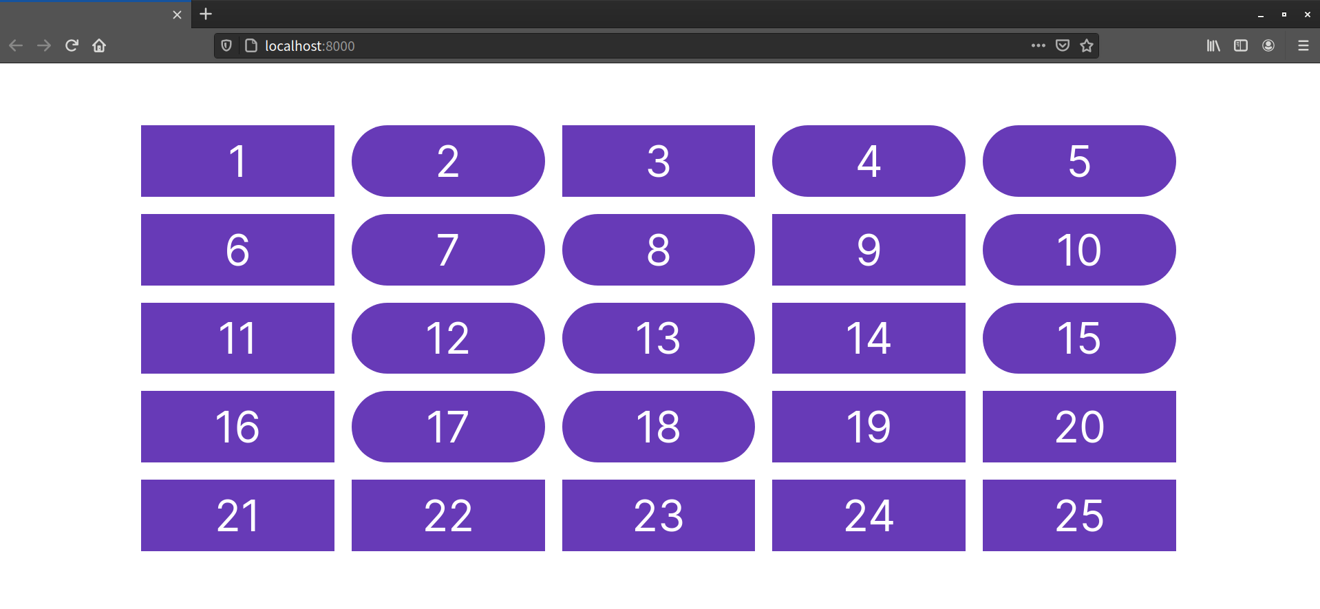 A document of 20 items, with p elements indicating rounded corners