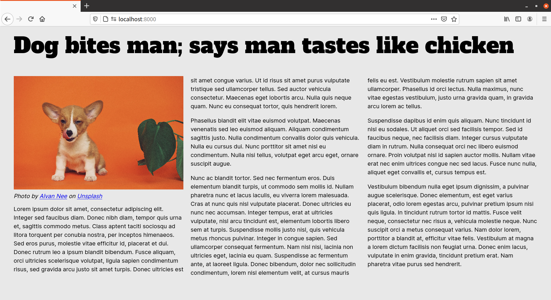 Using column-span to make an element span multiple columns