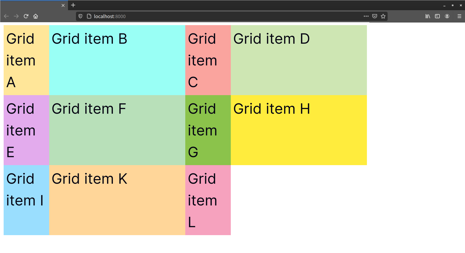 Columns one and three are narrower than columns two and four