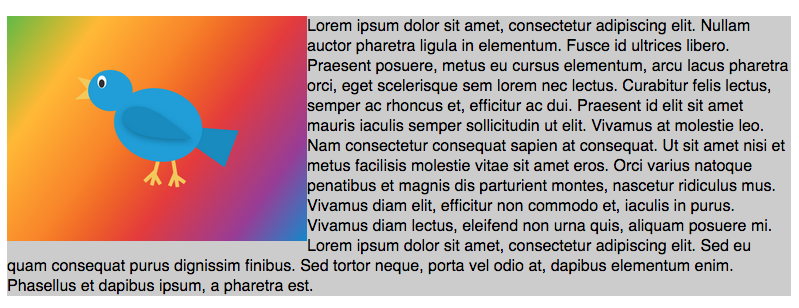 Floating an img element to the left