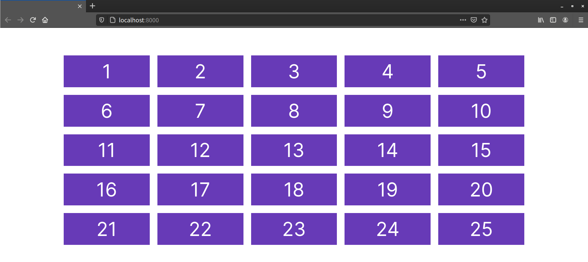 A document of 20 div elements