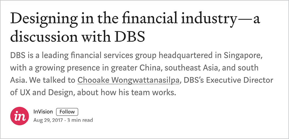 Headline and summary for an article on Medium.com, including text alerting readers that it is a “3 min read.”