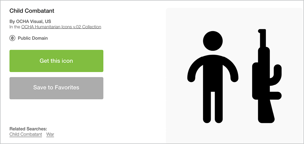 Icon showing a person beside a same-size machine gun.