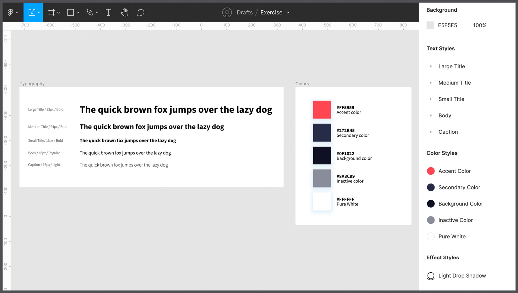 Figure 5.24 – grid, color, text, and effect styles 