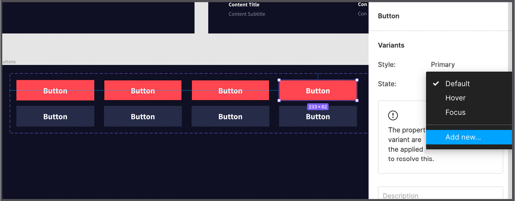 Figure 7.36 – Creating new properties with the drop-down menu 