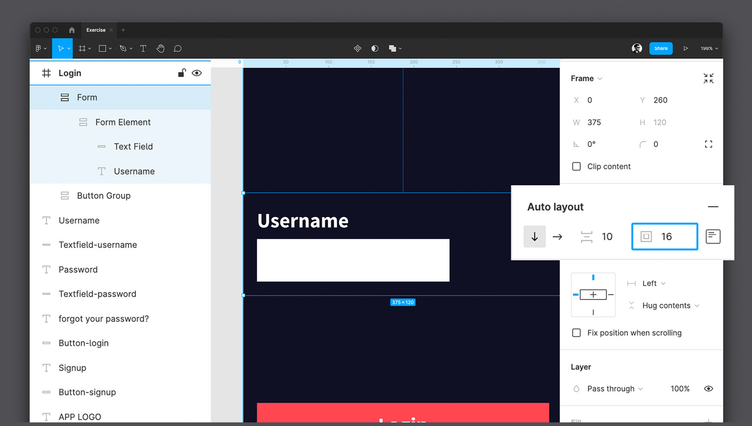 Figure 6.28 – Structuring our form element 