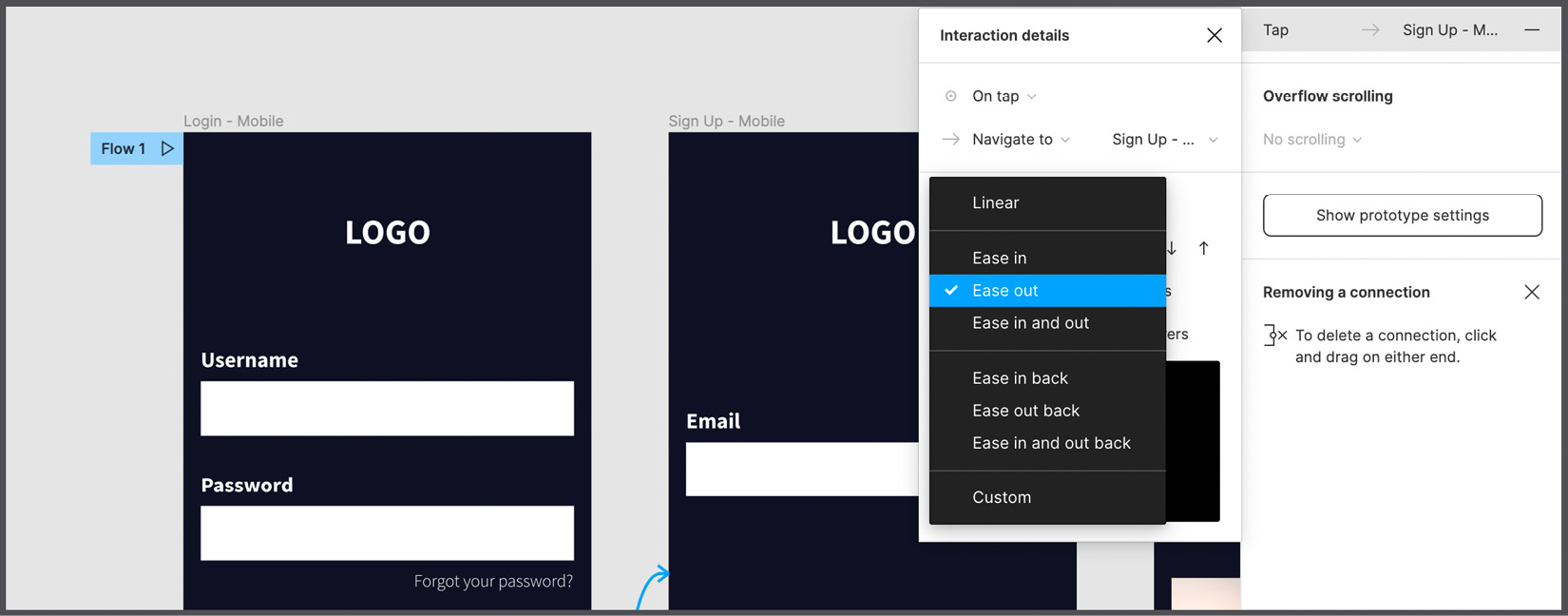 Figure 9.8 – Animation's Ease options 