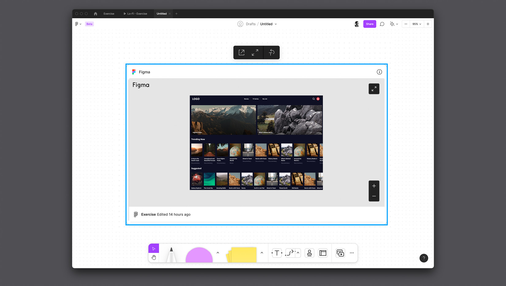Figure 10.15 – Embedding a Figma file in FigJam 