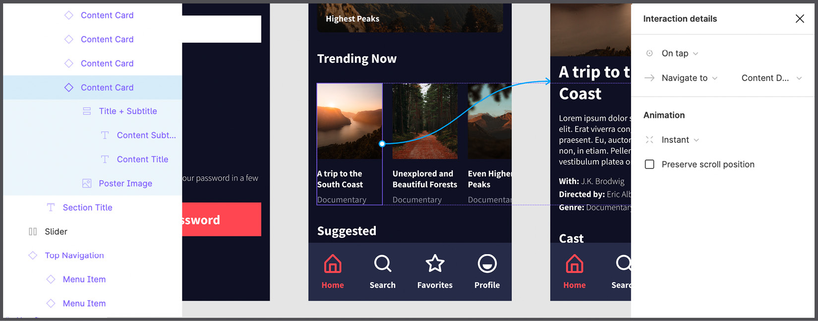Figure 9.12 – Connecting a single Content Card to the Content Detail view 