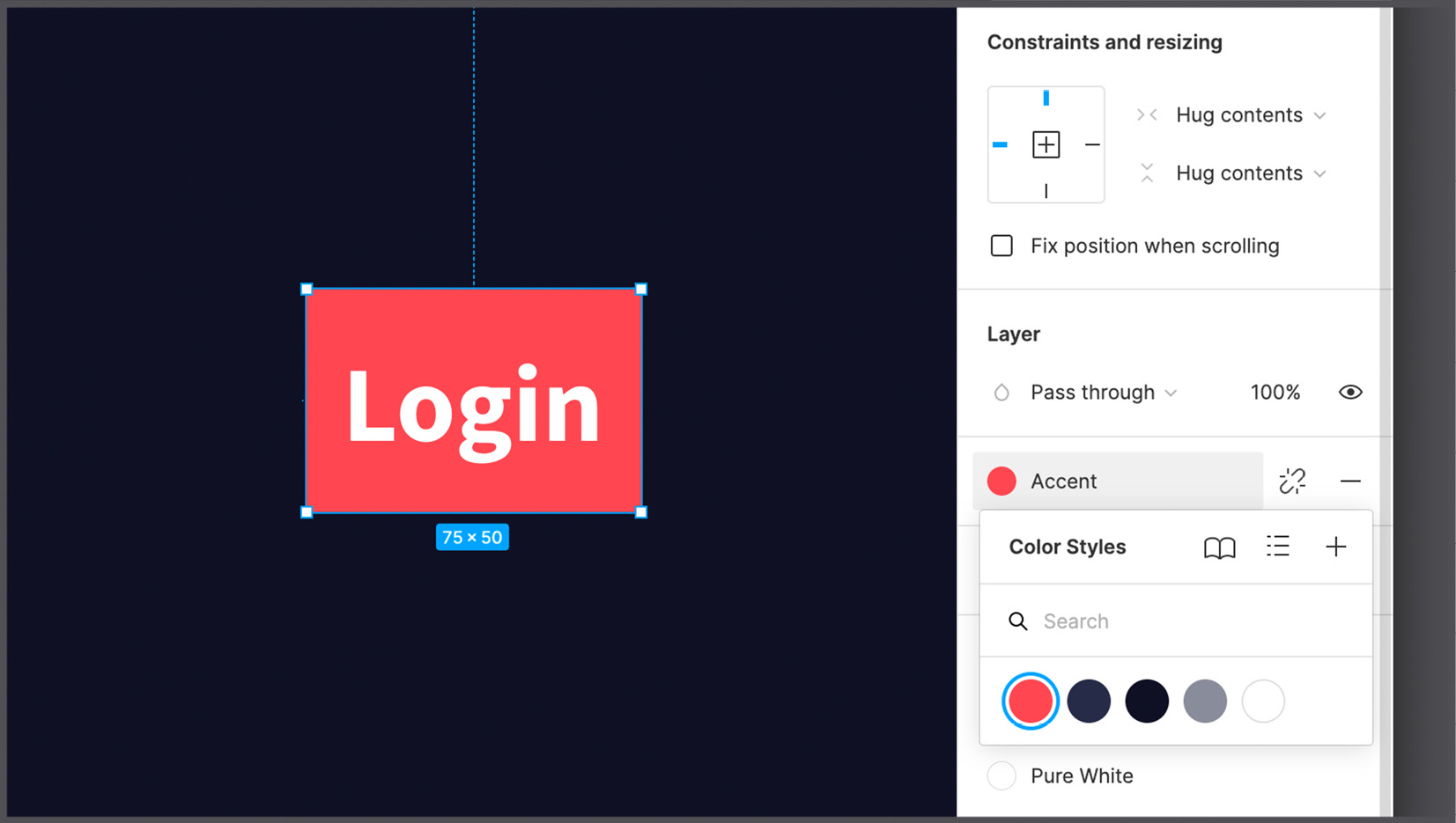 Figure 6.18 – Applying a previously created color style  