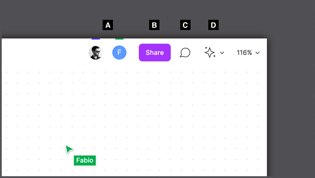 Figure 2.5 – FigJam's top bar 