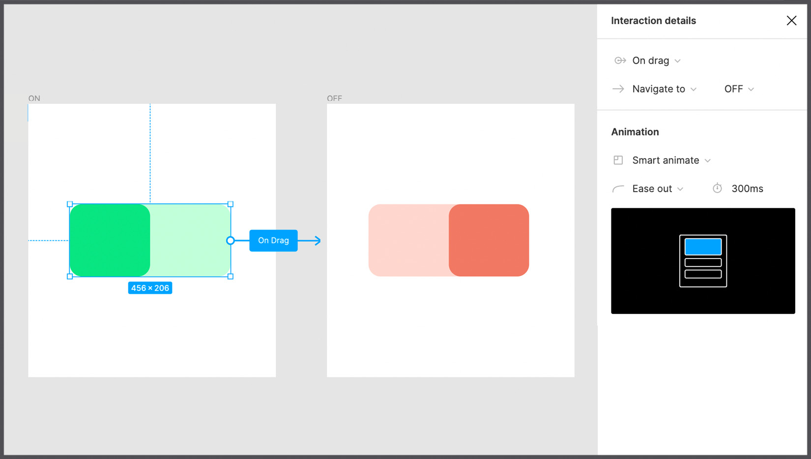 Figure 9.17 – Animating the toggles with smart animate 