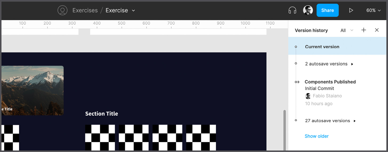 Figure 7.48 – The Version history panel 