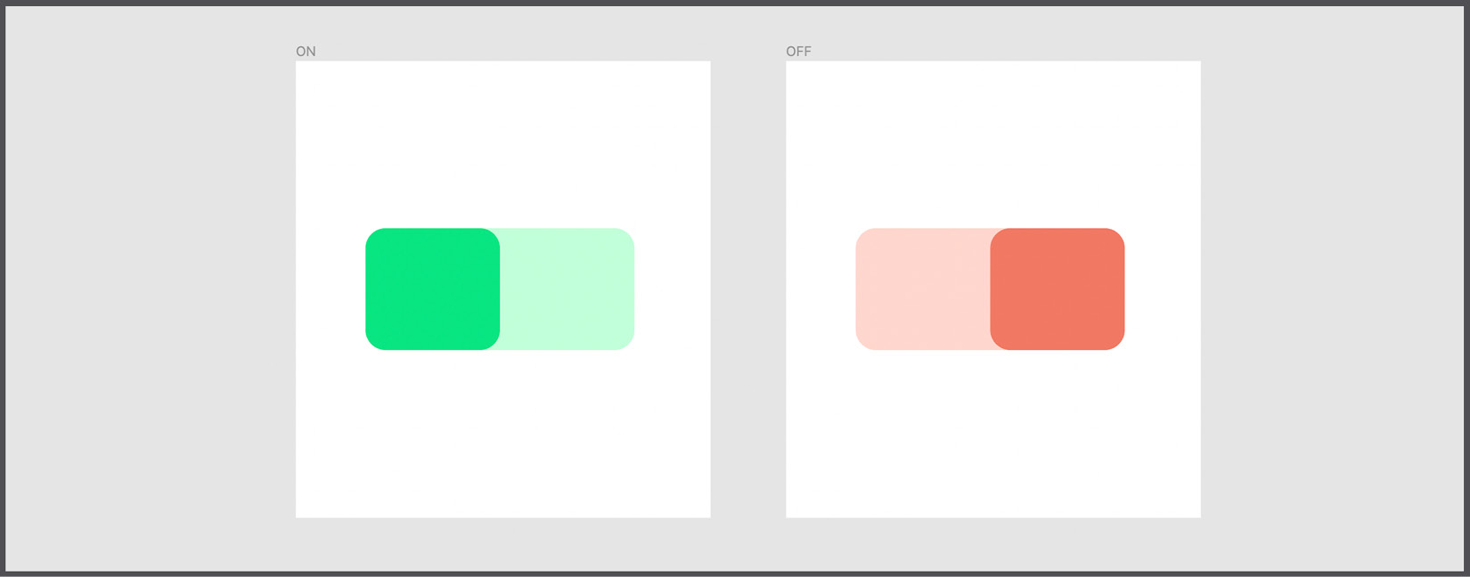 Figure 9.16 – Drawing two toggle states 