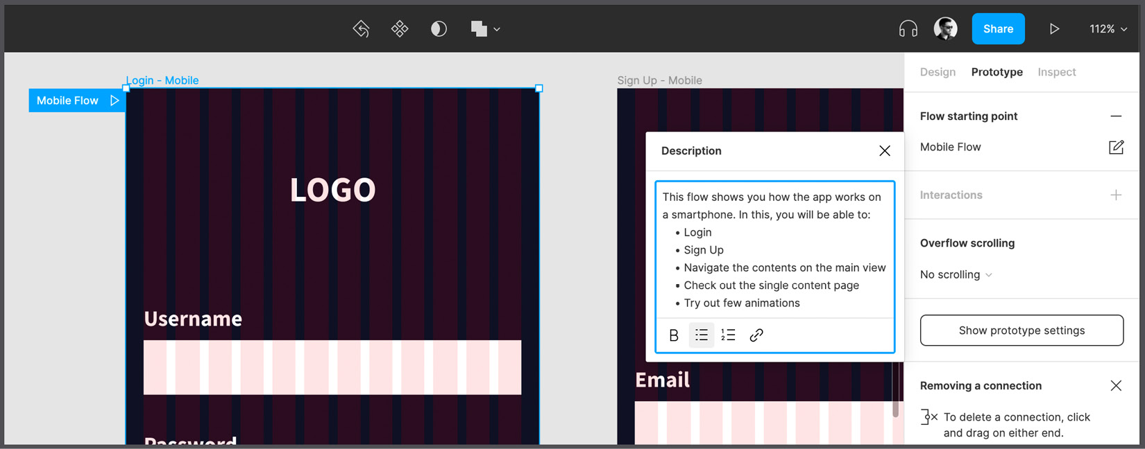 Figure 10.21 – Setting a description for a Flow  