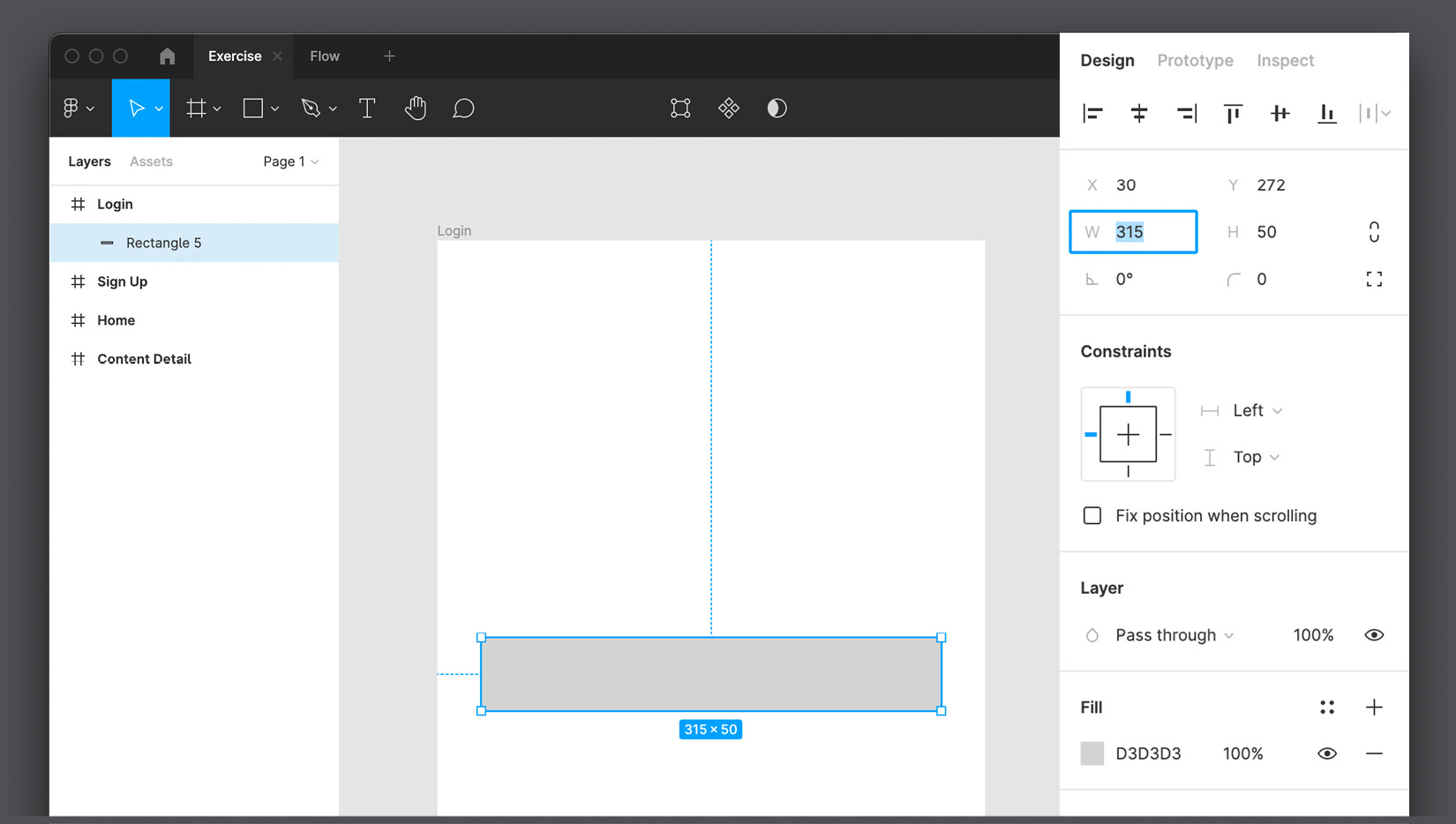 Figure 4.16 – Positioning a shape 