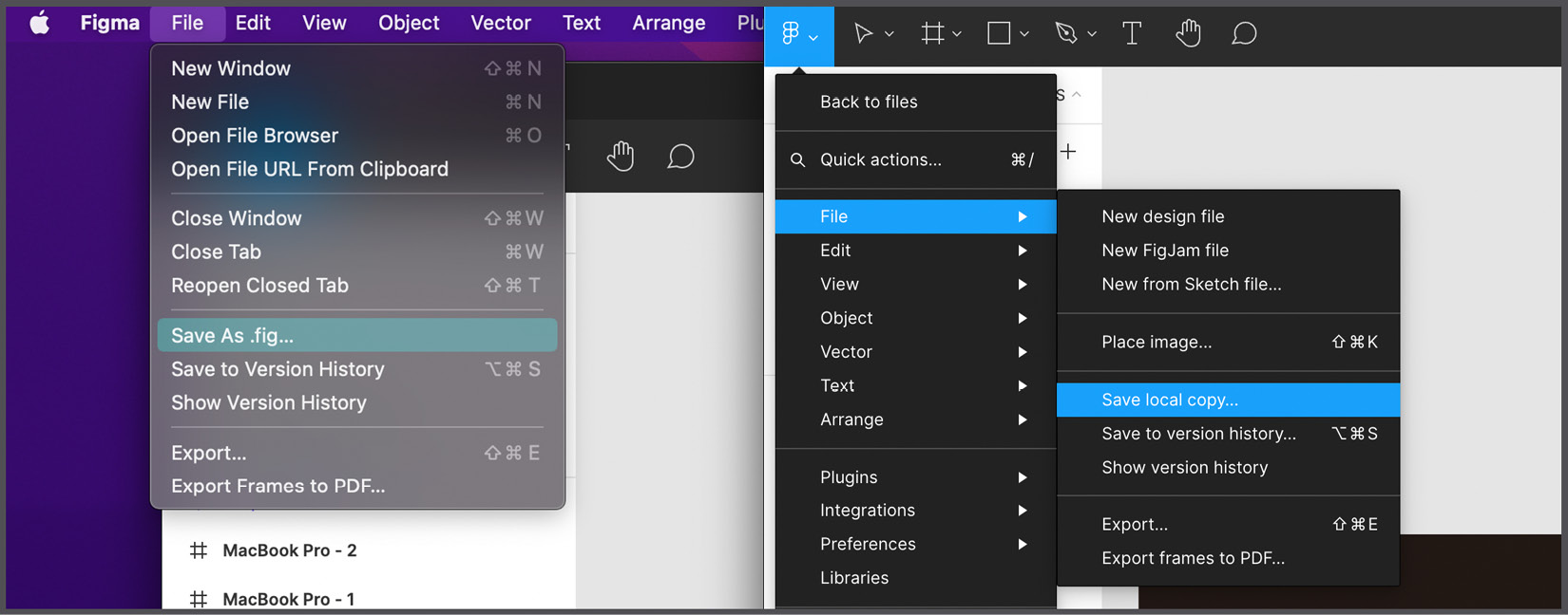 Figure 11.1 – Save As .fig… and Save local copy…