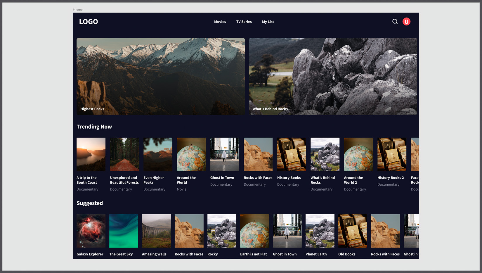 Figure 8.30 – Redesigned Home view for desktop 