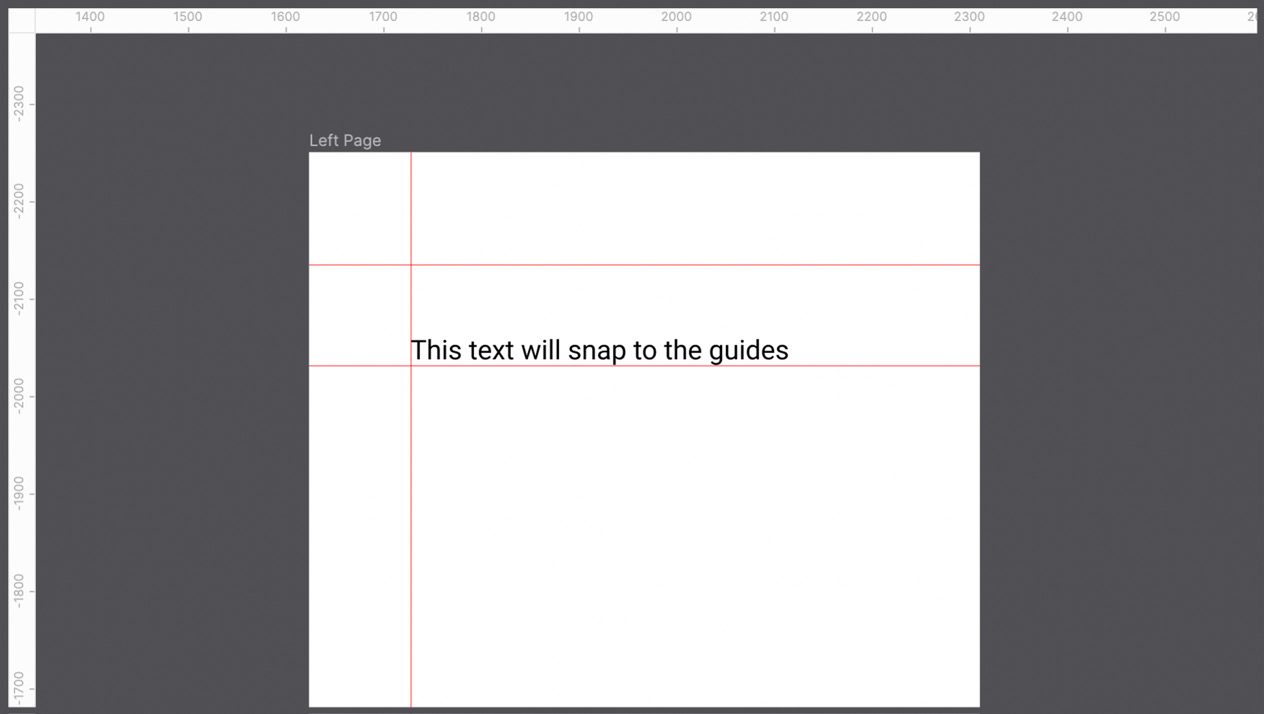 Figure 5.2 – Text snapping with guides 